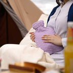 Fashy Hot Water Bottle with Quilted Cotton Purple Cover (2L, 67oz) – Made in Germany
