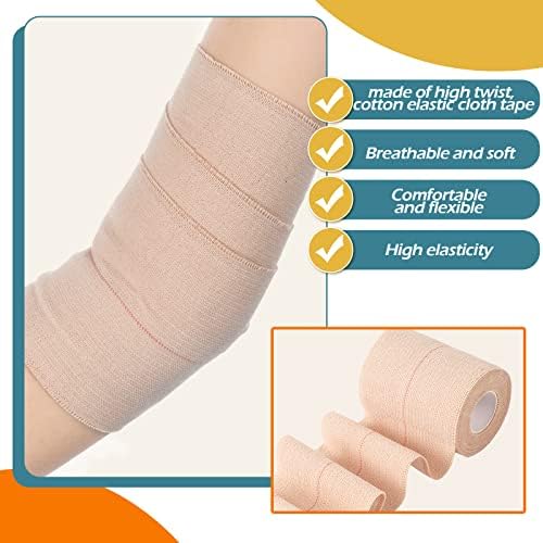 4 Rolls Elastic Tape Adhesive Elastic Tape Self Adhesive Bandage Wrap Flexible Stretch Bandages for Sports Support, Joint Protection & Pet Caring, 5 Yard(3 Inch in Width)