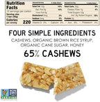 South 40 Snacks Crunchy Cashew Bar, Just 4 Ingredients, Touch of Honey (40g Bar, Pack of 12)