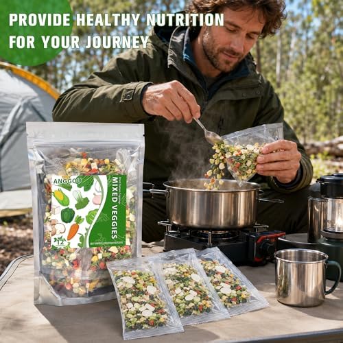 Ramen Toppings Vegetable Mix, Small Size 0.5 oz Bags (16-Pack), 12 Ingredient Dried Veggie Blend with Goji, Cabbage, Corn & Shitake etc, Non-GMO, Low Sodium for Ramen, Instant Noodles, Soup Garnish & Travel