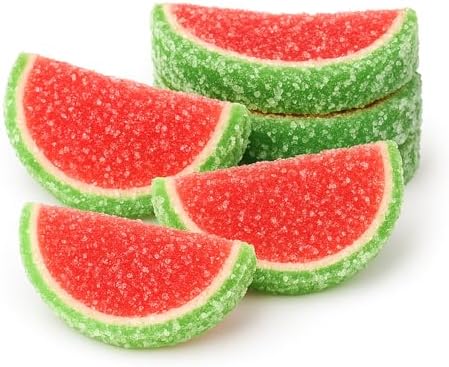 NY Spice Shop Watermelon Fruit Slices Candy - 1 Pound Sweet Flavor Chewy Jelly Fruit Slices Candy - Old Fashioned Sliced Watermelon Fruits Gummies - Gummies Fruits Snacks for Holiday Gifting
