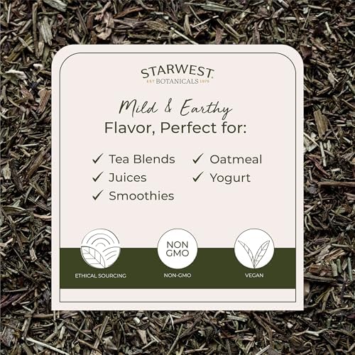 Starwest Botanicals Organic Plantain Leaf - Natural Loose Leaf Herbal Tea, Dried Plantain Herb, Cut & Sifted, Certified Kosher, Non-GMO - 4 oz Bag