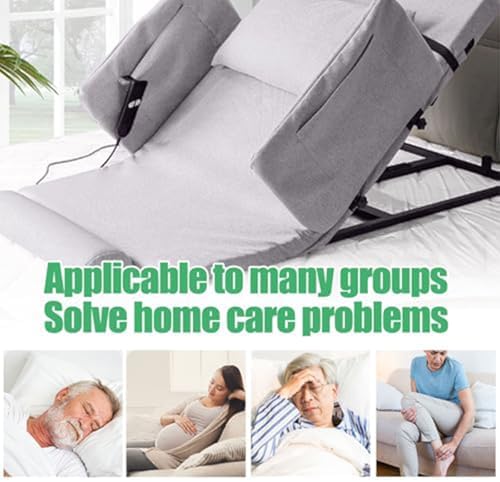 Electric Incline Bed Rest,Electric Lifting Bed Backrest - Medical Portable Pillow Lifter for Elderly, Ideal for Sitting and Sleeping Assistance,Grey