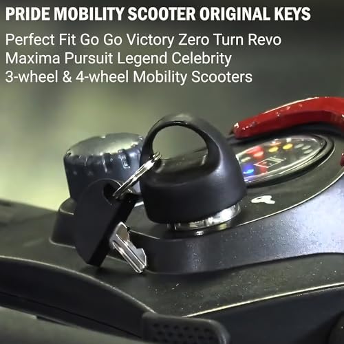 Pride Mobility Scooter Replacement Key Set Compatible with Go-Go Elite Traveller/Sport/Ultra X,Victory, Revo, Zero Turn, Maxima, i-Go, Pursuit, Legend, Celebrity (1 Set)