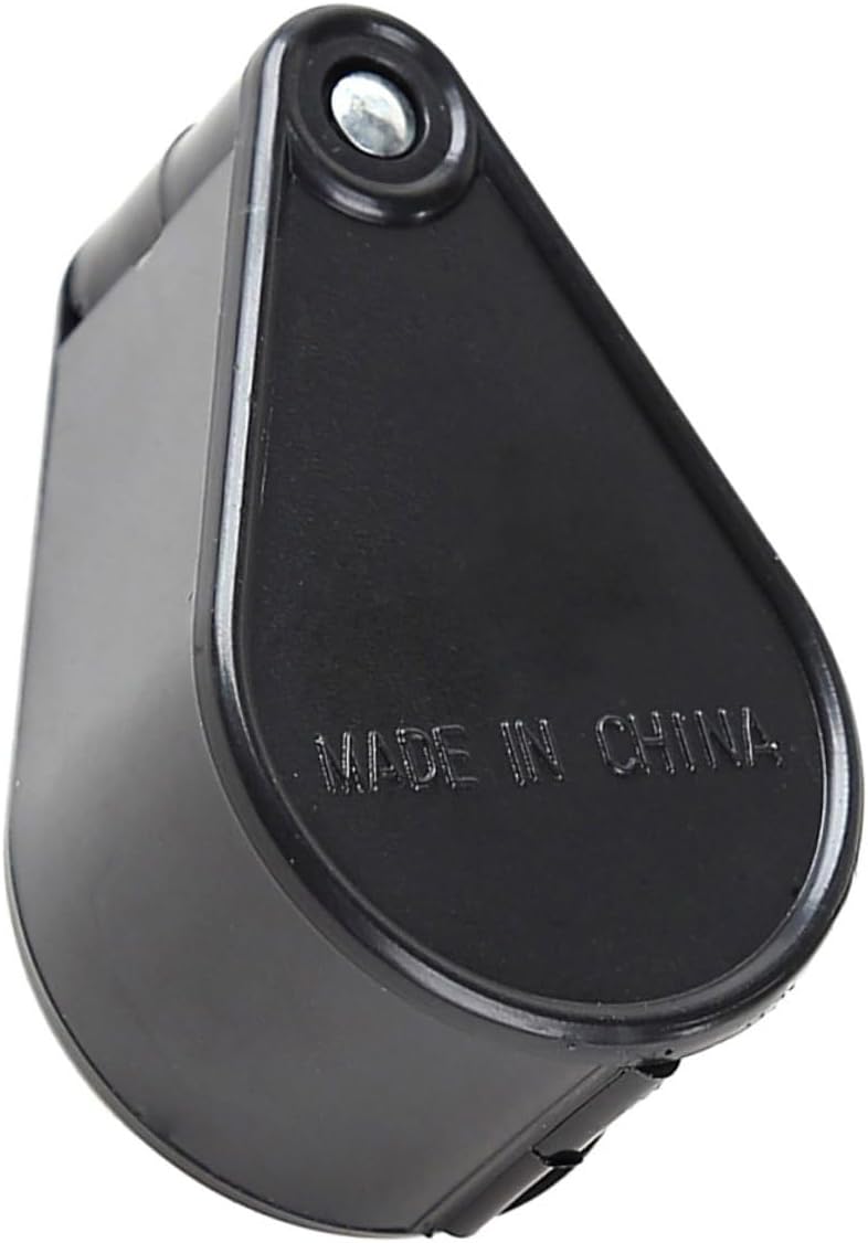 Angoily Foldable Double Lens Mini Magnifier 10x 20x Handheld Jewelry Loupe Small Metal Magnifying Tool for Watch Repair and Identification, Portable Black Magnifier for Crafts