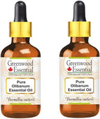 Greenwood Essential Pure Olibanum Essential Oil (Boswellia carterii) with Two Glass Droppers Steam Distilled (Pack of Two) 15ml X 2 (1 oz)