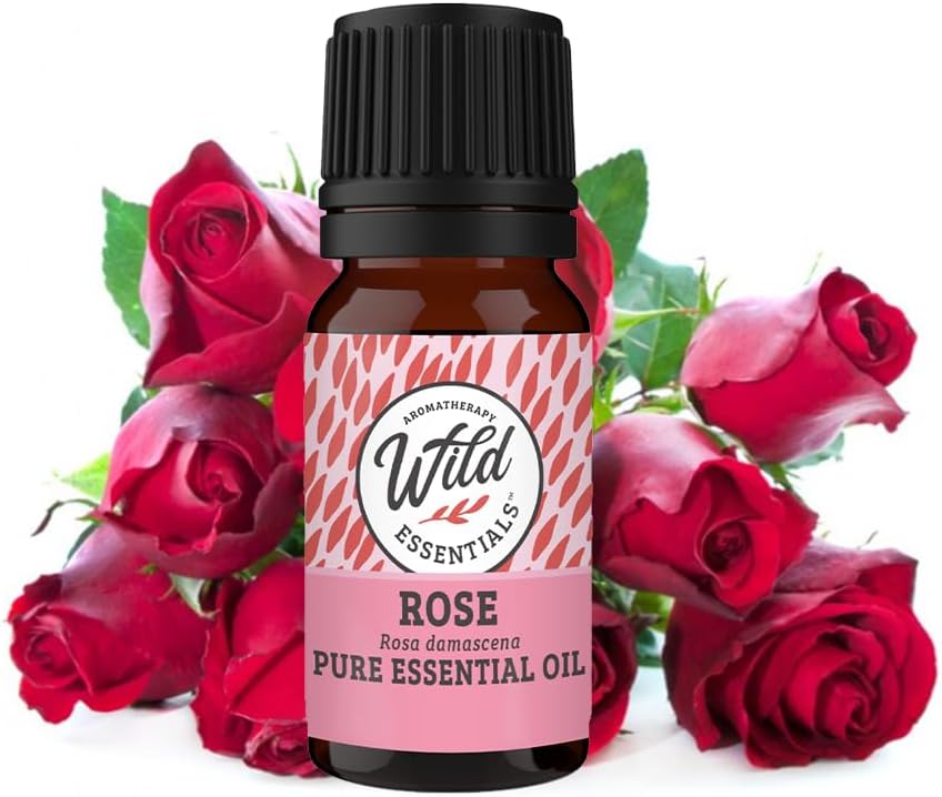 Wild Essentials Rose 100% Pure Essential Oil - 10ml, Therapeutic Grade, Made and Bottled in The USA, Calming