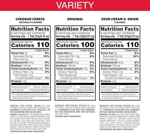 Pringles Potato Crisps Chips, Lunch Snacks, Snack Cups, Variety Pack, 19.3oz Box (27 Cups)