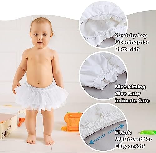 Baby Girls Soft Fluffy Tutu Skirt with Diaper Cover, Tulle Dress Skirt 3 Layers Soft for Newborn,Toddler
