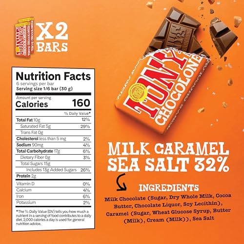 Tony's Chocolonely - Top 3 Milk Chocolate Bundle - Belgium Chocolate Bar, No Artificial Flavoring, Made From Fairtrade & B Corp Certified - 6.35 Oz, 6 Bars
