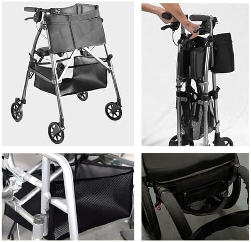 HEEPDD Wheelchair Bag, Wheelchair Under Seat Rollator Bag Detachable Rollators Organizer Basket Four Wheel Walker Basket for Storage Books Shopping and Essentials 13.8 x 12.2in