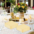 40 Pcs Yellow Gingham Paper Napkins,13x13 Inch Unolded Square Yellow and White Napkins Disposable - Soft Dinner Napkins for Picnic, Wedding, Party, Daily Use (6.5x6.5 Inch Folded)
