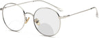Fashion Round Bifocal Reading Glasses Men Sun Photochromic Metal Frame Transition Presbyopia Female
