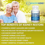 Kidney Cleanse Detox & Repair - Formulated by Kidney Health Expert Living w/Transplant - US Made Kidneys Support Supplement, Detox, Flush - Renal Vitamins 60 Capsules