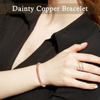 PEALICIOUS Copper Bracelet for Women and Men, 6MM Copper Jewelry as Birthday Gifts, Dainty Cooper Bracelets Pulsera De Cobre para Mujer as Parents Gifts Anniversary Jewelry for Her Him