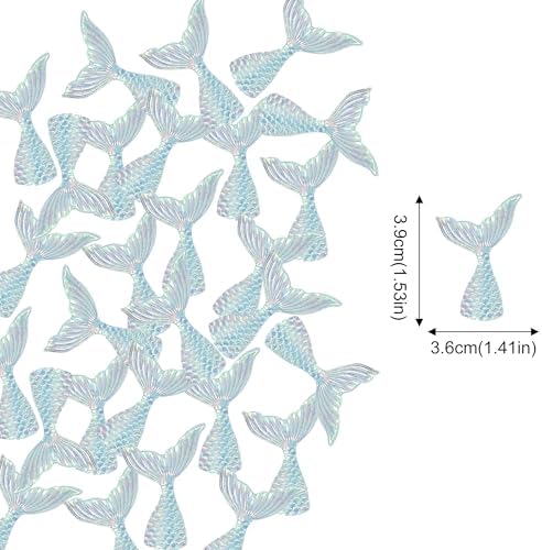 20 Pieces Acrylic Mermaid Tails Cupcake Toppers Picks Mini Blue Mermaid Tail Cake Decorations for Under the Sea Theme Summer Party Baby Shower Birthday Party Supplies