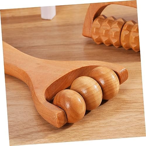 Wooden Foot Massager Roller Handheld Acupoint Massage Tool for Neck Shoulder Back Legs and Feet Relaxation Compact and Lightweight Design
