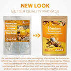 120 Bags Premium Turmeric Ginger Cinnamon Tea, Improve Digestion, Support Brain, Weight, Skin and Sleep, Eco-Conscious Tea Bags and Premium Natural Ingredients. Turmeric Ginger Herbal Tea. No Sugar, No Caffeine, No Gluten, Vegan.