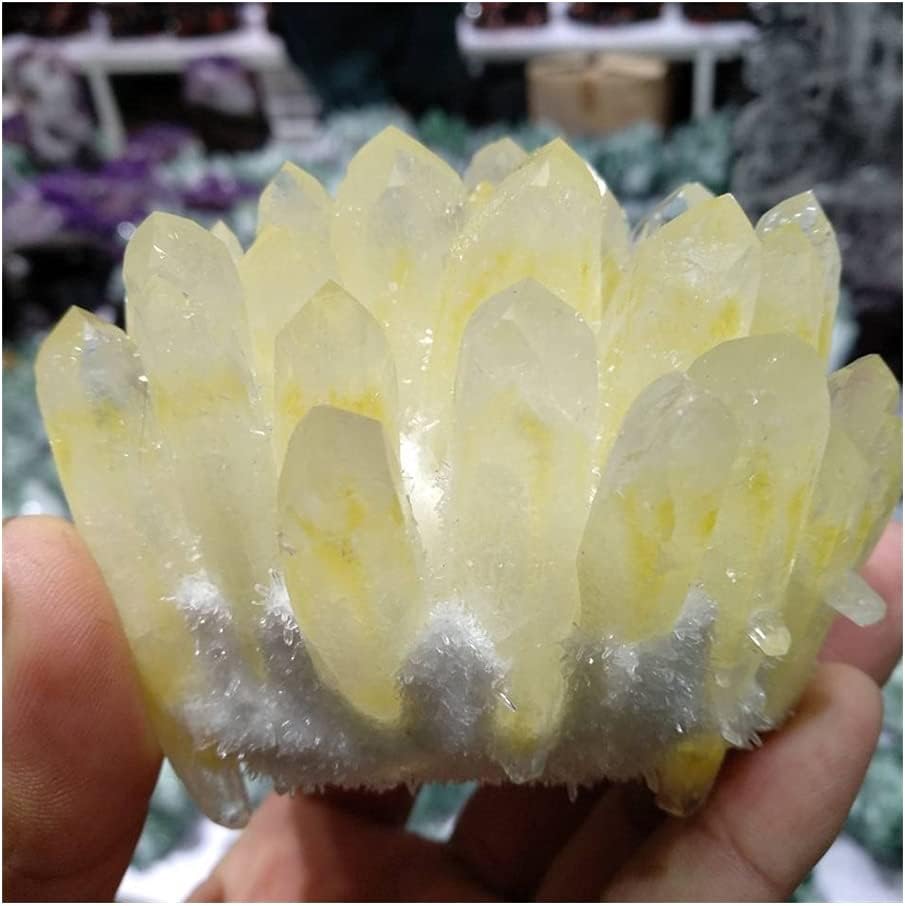 Health & Household Natural Beatiful Yellow Tibetan Quartz Crystal Cluster Specimen