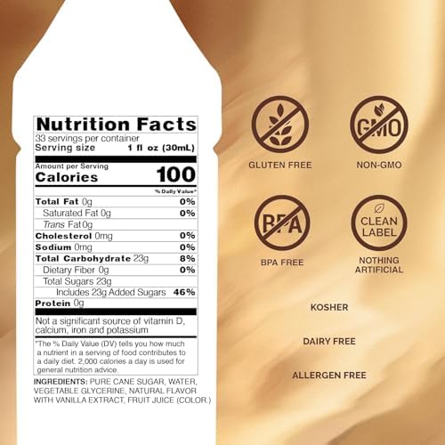 Monin - French Vanilla Syrup, Boxed, Versatile Flavor, Natural Flavors, Great for Coffees, Cocktails, Shakes, and Kids Drinks, Non-GMO, Gluten-Free (1 Liter)