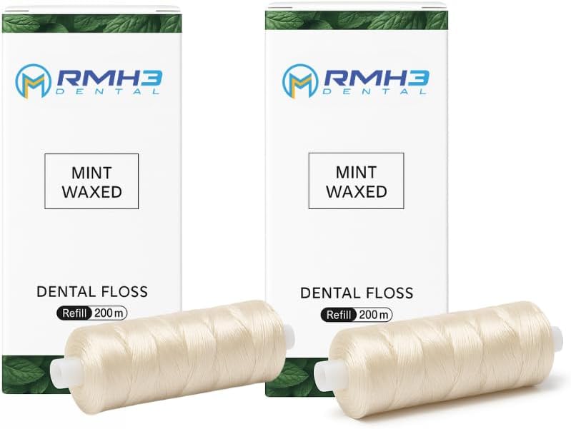 MC Mint Flavor Dental Floss Waxed Refill Spool, 200 yds (2 Packs)