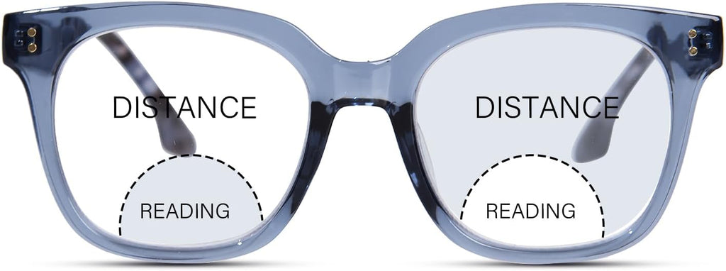 Bifocal Reading Glasses for Women Men Oversized Blue Light Blocking Clear Top Computer Readers