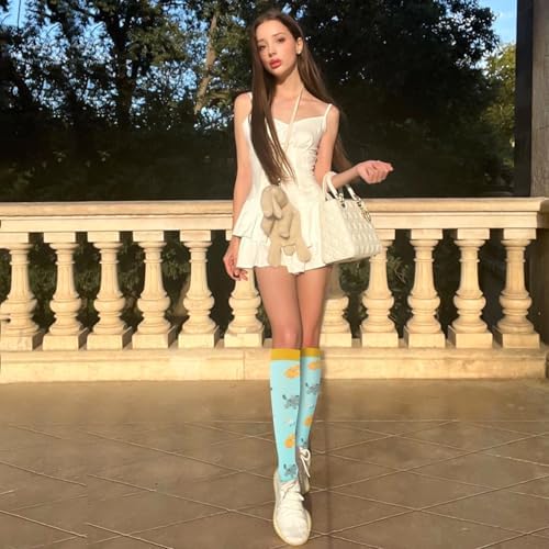 Junely Compression Socks for Women Knee High Stockings for Running Athletic Nurses Work Support Travel Flight Sports Gifts