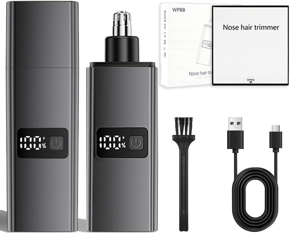 Ear and Nose Hair Trimmer,Gifts for Men,Professional PainlessFacial Hair Trimmer for Men Women,Portable Design USB Rechargeable,Travel Trimmer,Removable and Washable