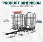 KUAFU Folding Rear Basket Compatible with Most Pride Mobility Scooters Waterproof Made of Steel and Works with 1" Receiver Storage Cargo Basket