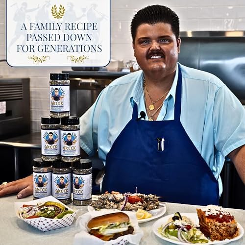 Pappa Gyros All Purpose Greek Seasoning Blend No MSG | Large Shaker 7.5 Oz | Authentic Mediterranean Spices | All Natural Savory Herb & Spice Mix | Lamb, Chicken, Turkey, Souvlaki, Kebab, Salad, Gyro