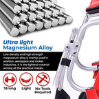 Magnesium Wheelchair 21lbs Lightweight Self-propelled Chair with Travel Bag and Cushion, Portable and Folding 17.5” W Seat, Park & Brake Anti-Tipper, Swing-Away Footrests, Ultra-Light, Red