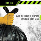 Aluf Plastics RCT-45XX Star Sealed Coreless Rolls with E-Z Tie Flap Closure, 45 gal, Polyethylene, 40" x 46", Black (Pack of 400)