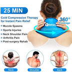 RelaxCoo Neck Ice Pack Wrap, Reusable Gel Ice Pack for Neck Shoulders, Cold Compress Therapy for Pain Relief, Injuries, Swelling, Bruises, Sprains, Inflammation and Cervical Surgery Recovery