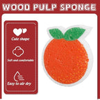 JarThenaAMCS 12Pcs Fruit Shaped Kitchen Sponges 6 Design Cute Apples Orange Watermelon Strawberry Water Absorbing Dish Washing Sponges Non Scratch Household Cleaning Scrub Tools for Washing Dishes