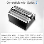 52B Series 5 Replacement Head Compatible with Braun Electric Shaver 5020, 5020s, 5030s, 5040, 5040s, 5050, 5050cc, 5070, 5070cc, 5090cc, 5140s, 5145s, 5147s, 5190cc S5 Razor Shaving Blade heads
