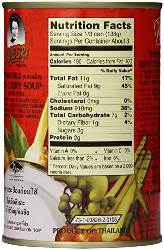 MaeSri Red Curry Soup, 14 Ounce (Pack of 12)