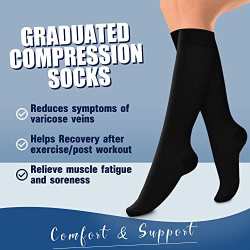 Laite Hebe 4 Pairs-Compression Socks for Women&Men Circulation-Best Support for Nurses,Running,Athletic