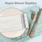 50Pack Disposable Dinner Napkins,Linen Feel Paper Guest Towels,Cloth-Like Soft Absorbent Hand Towel,Decorative Napkins for Parties,Halloween,Wedding,Kitchen,17 x 12Inch
