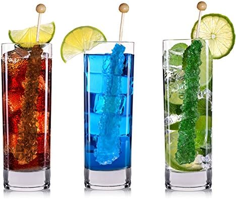 Extra Large Rock Candy Sticks: 12 Blue Rock Candy Sticks - Blue Raspberry - Individually Wrapped for Weddings, Bridal Showers, Candy Buffet, Party Favors, Old Fashioned Espeez Bulk Candy on a Stick