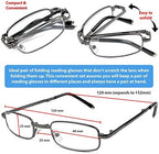 Success Eyewear Reading Glasses Fashion Folding Readers w Leather Cases Glasses for Reading for Men Women 2 Pk