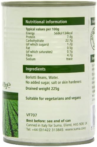 Suma Borlotti Beans 400 g (Pack of 12)