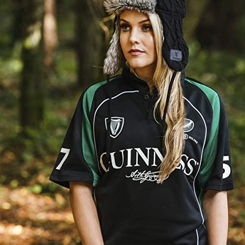 Guinness Black and Green Short Sleeve Performace Rugby Shirt