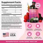 Serene Herbs Soursop Bitters Liquid with Soursop Leaves for Gut Cleanse, Detox & Immune Boost with Black Seed, Moringa, Irish Moss, Ashwaganda, Turmeric, 16 fl oz (16 Fl Oz (Pack of 1), Mixed Berry)