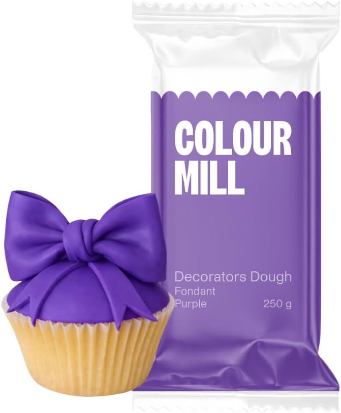Colour Mill Decorators Dough Edible Cake Covering | Easy-to-Roll, Easy-to-Drape Fondant | Vanilla-Flavored Sugarpaste - 8.8 Ounce Purple