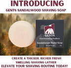 GENTS Men’s Sandalwood Shaving Soap - Natural Bar with Shea Butter & Glycerin for Rich Lather, 3oz