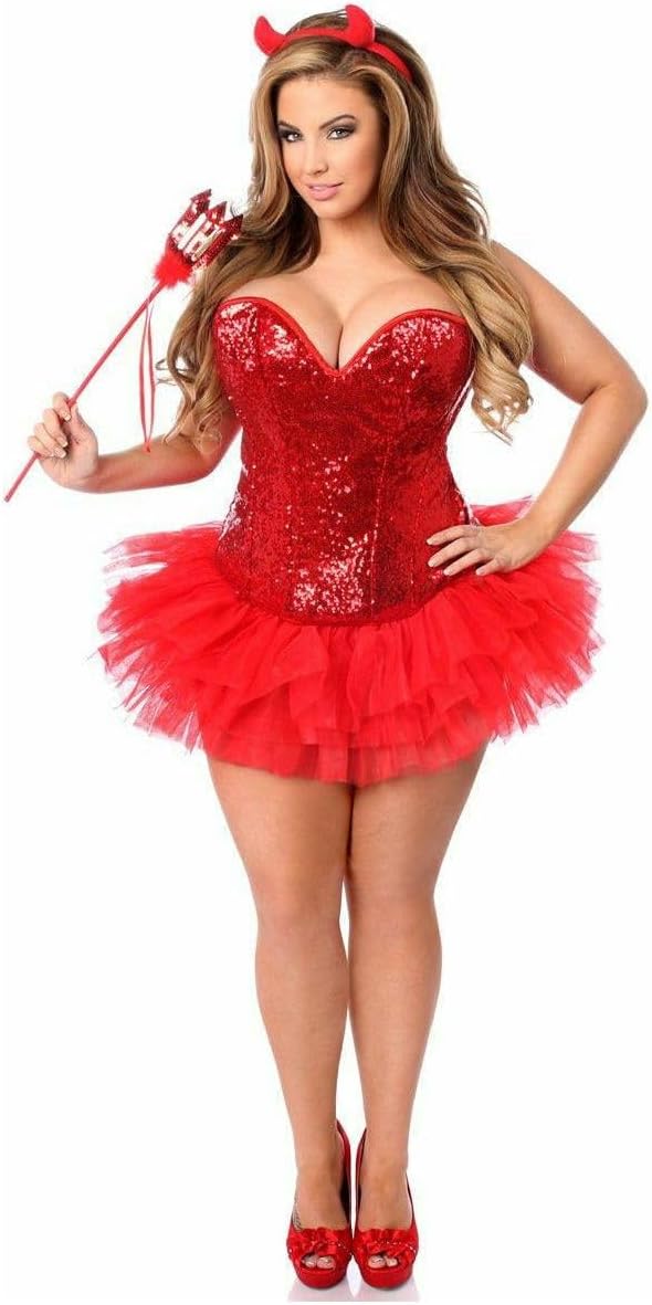 Daisy corsets womens Top Drawer 4 Pc Sexy Devil Corset Costume