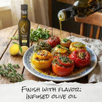 Organic Lemon Infused Extra Virgin Olive Oil – 8.45 oz French Glass Bottle, Single Origin Ultra Premium Gourmet Cooking Oil, Heart Healthy & Natural Flavor