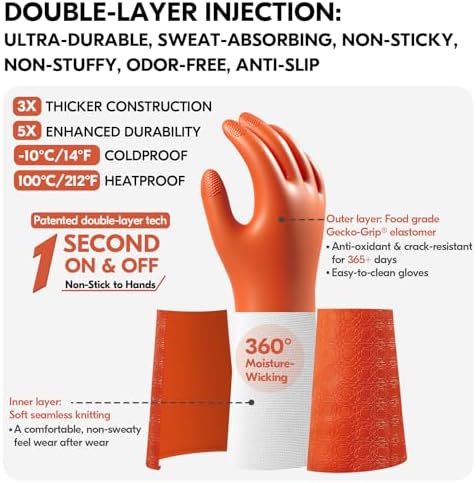 Vgo... Men's Chemical Resistant Gloves,Reusable Lined Work Gloves,Heavy-Duty Industrial Work,Infused with Fresh Rich Aromas