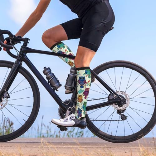 Compression Socks For Women & Men Circulation 15-20 Mmhg Knee High Nursing Travel Running Athletic Flight