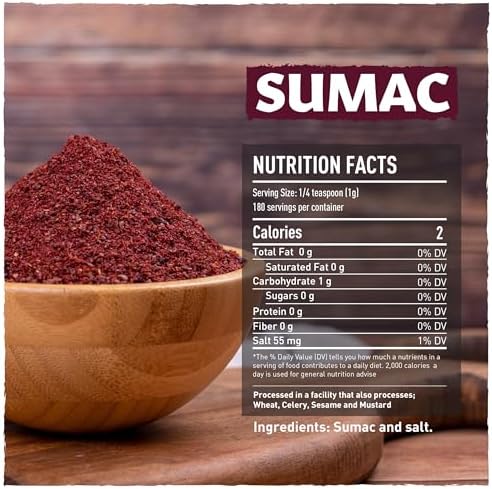 Eastanbul Sumac Spice, 6.4oz, Ground Sumac, Fresh Farm Turkish Spice Seasoning for Mediterranean Dishes & Middle Eastern Dishes, Spicely Powder for Turkish Seasoning Blend like Zaatar, Vegan